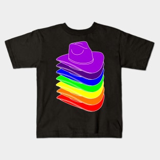 LGBTQ Cowboy Hats, Cowboy Rainbow Kids T-Shirt